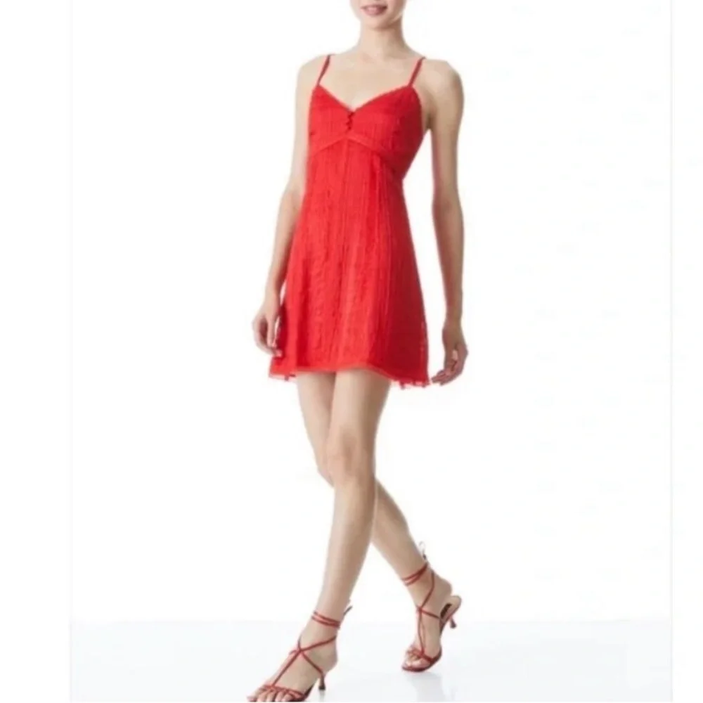Alice + Olivia Women’s Genevieve Dress Size 6 Poppy Designer Feminine Dainty NWT